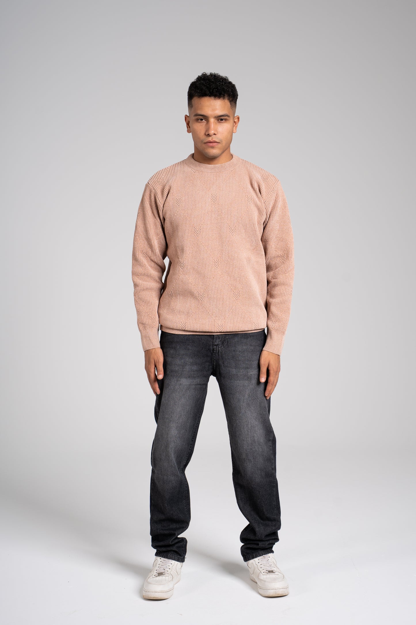 Ribbed Crew Neck Pullover - بلوفر مضلع برقبة دائرية