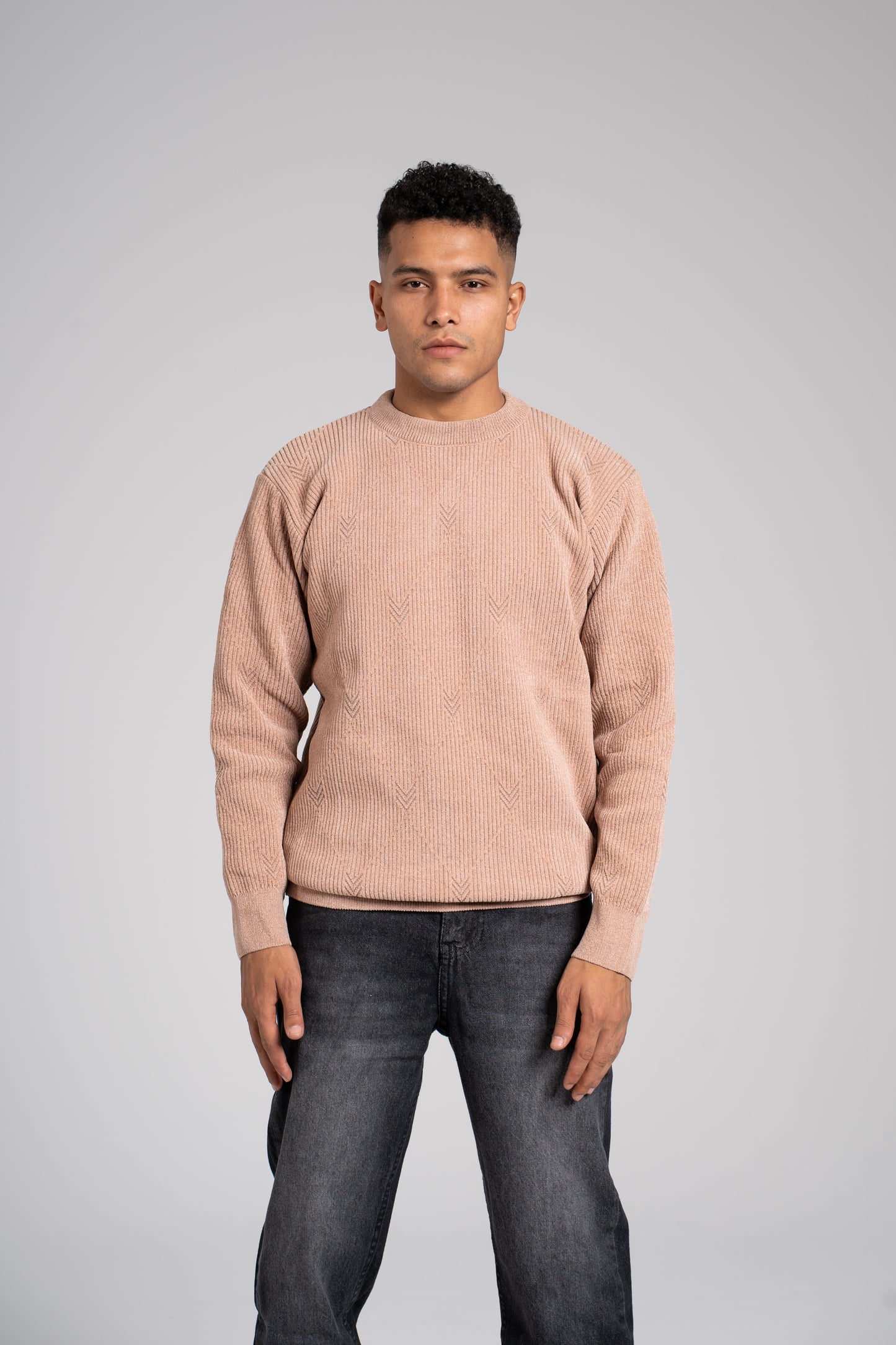 Ribbed Crew Neck Pullover - بلوفر مضلع برقبة دائرية