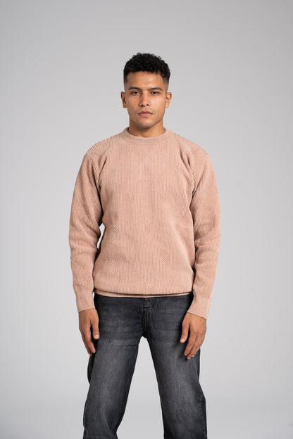 Ribbed Crew Neck Pullover - بلوفر مضلع برقبة دائرية
