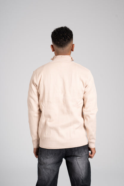 Ribbed Half Zipper Pullover - بلوفر مضلع بنصف سحاب