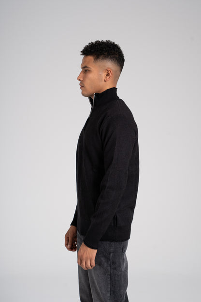 Ribbed Half Zipper Pullover - بلوفر مضلع بنصف سحاب