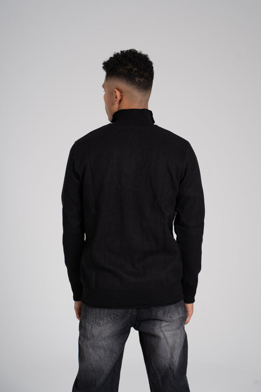 Ribbed Half Zipper Pullover - بلوفر مضلع بنصف سحاب