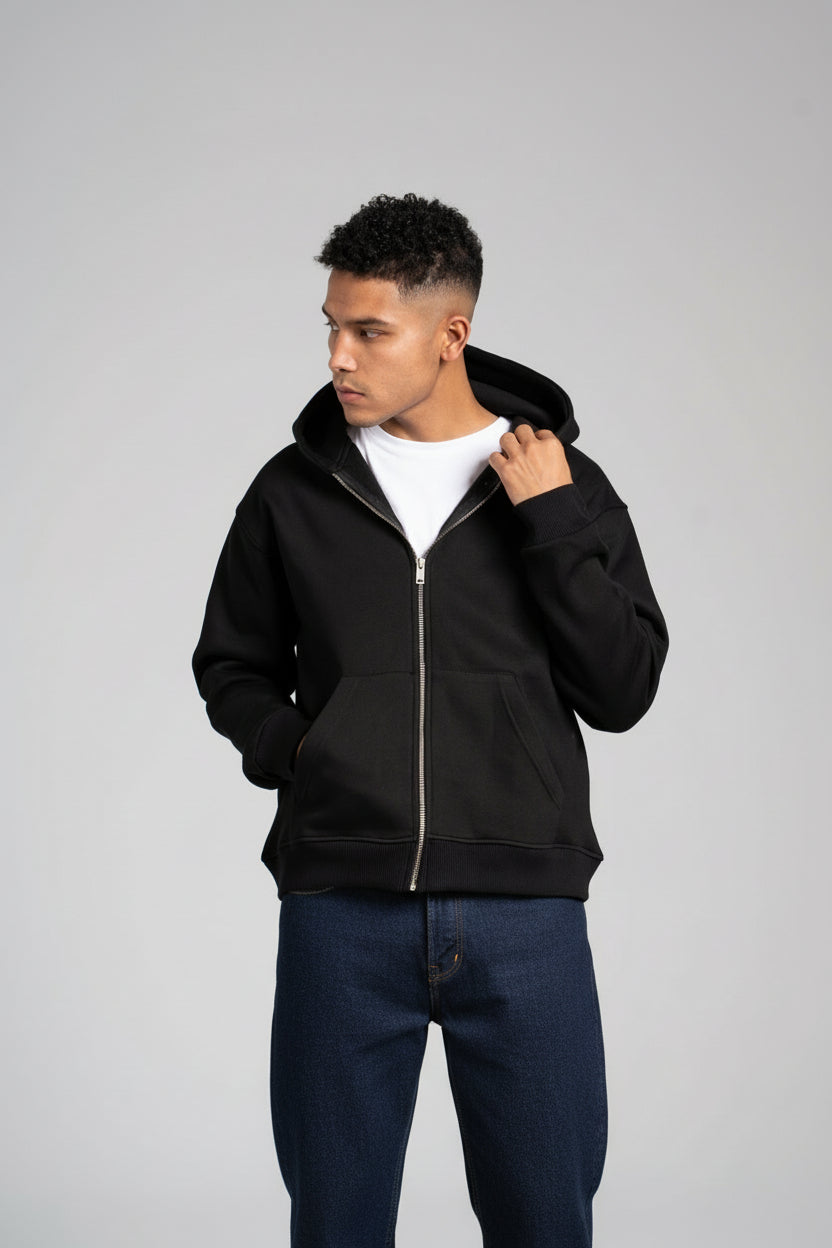 Zipper Melton Hoodie - هودي ميلتون بسحاب