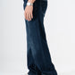 Dark Blue Washed Wide Leg Jeans