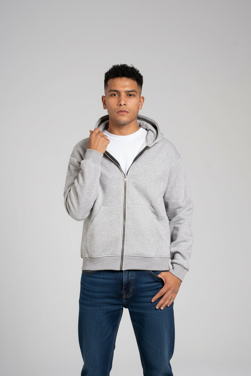 Zipper Melton Hoodie - هودي ميلتون بسحاب