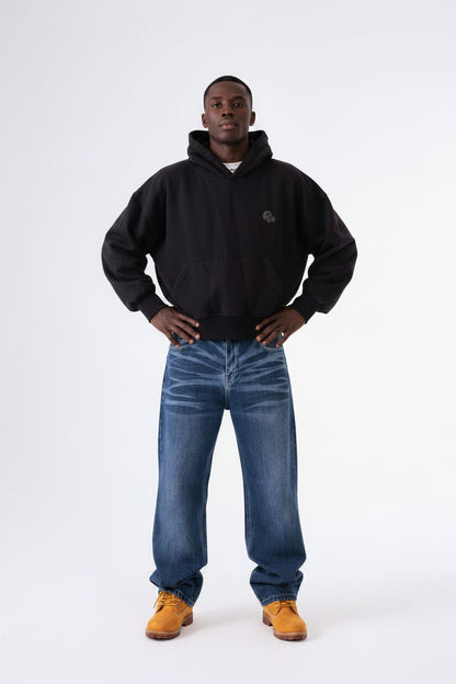 WHITE POCKET DARK BLUE BAGGY