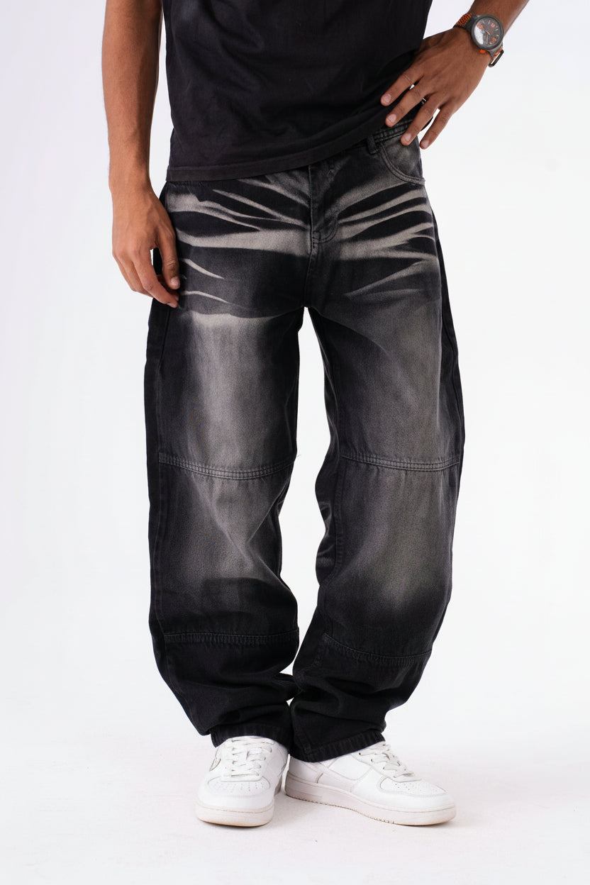  black distressed baggy jeans 