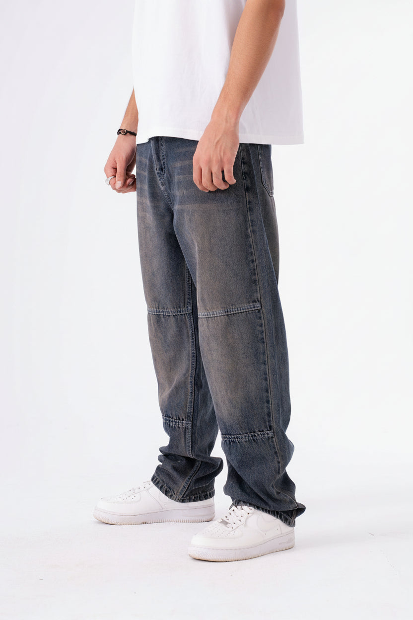 DUSTY BLUE BAGGY DENIM