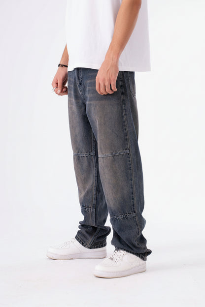 DUSTY BLUE BAGGY DENIM
