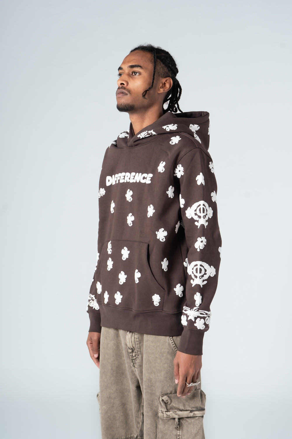 Brown Full Printed Hoodie