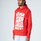 Red Printed Hoodie with Side Pockets