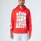 Red Printed Hoodie with Side Pockets