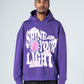 Purple Trendy Printed Hoodie