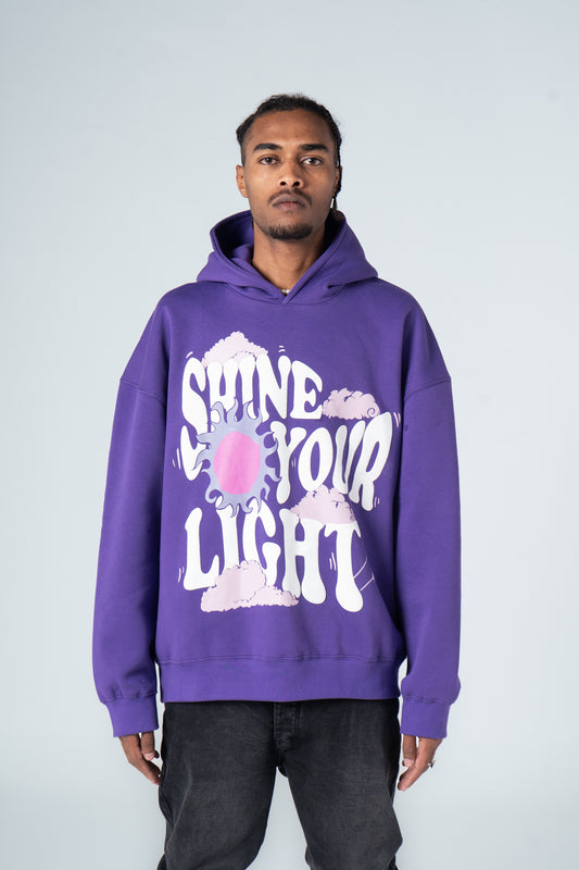 Purple Trendy Printed Hoodie