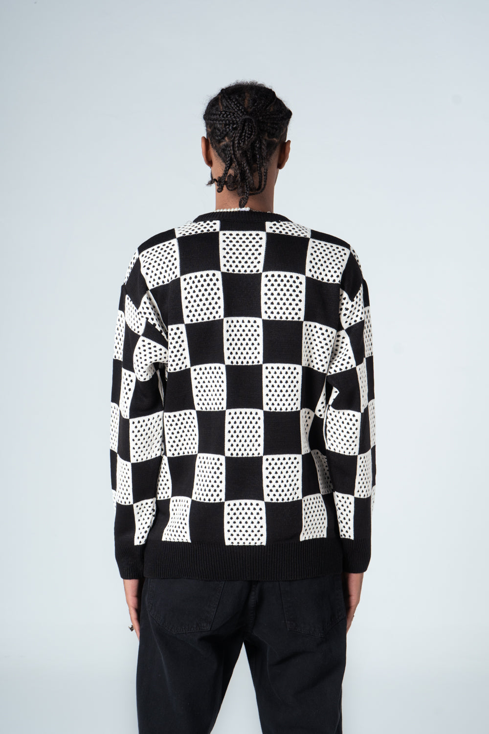 Bi-Tone Checkered Pullover