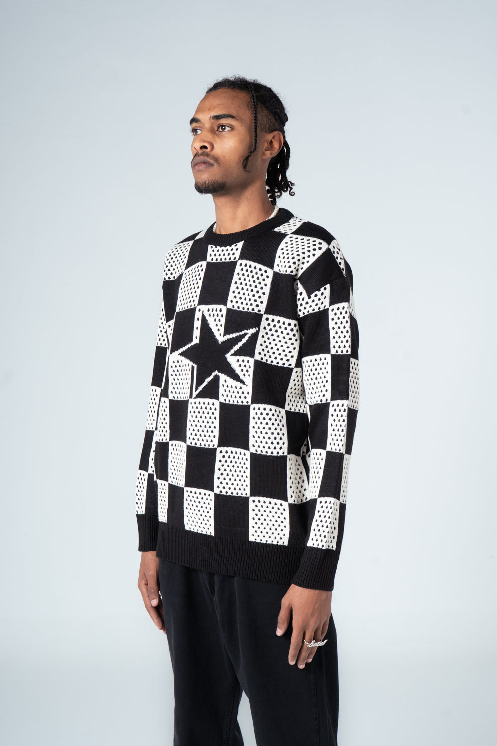 Bi-Tone Checkered Pullover