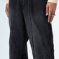 Black Fringe Straight Leg Jeans