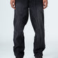 Black Fringe Straight Leg Jeans