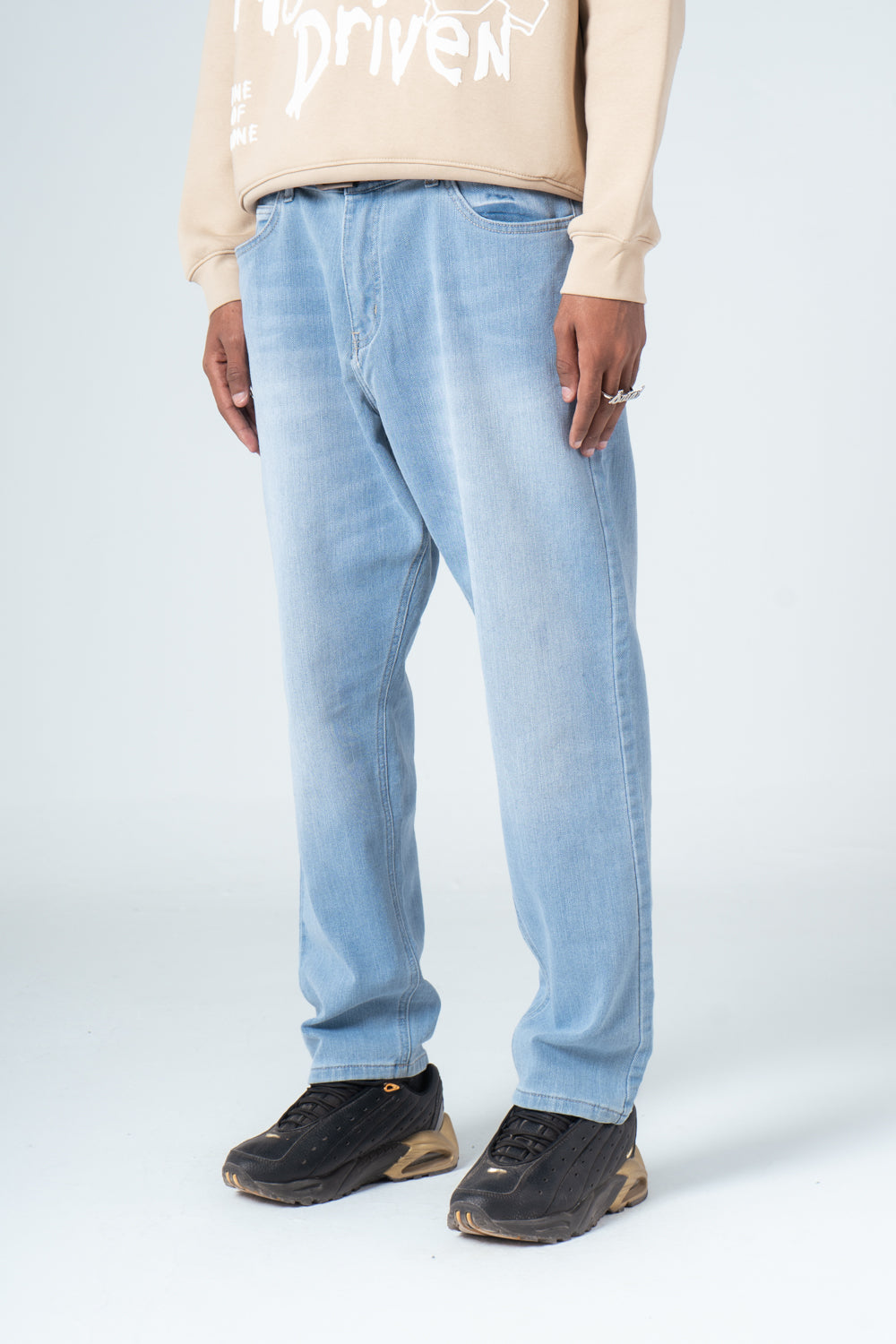 Sky Blue Casual Slim Fit Jeans