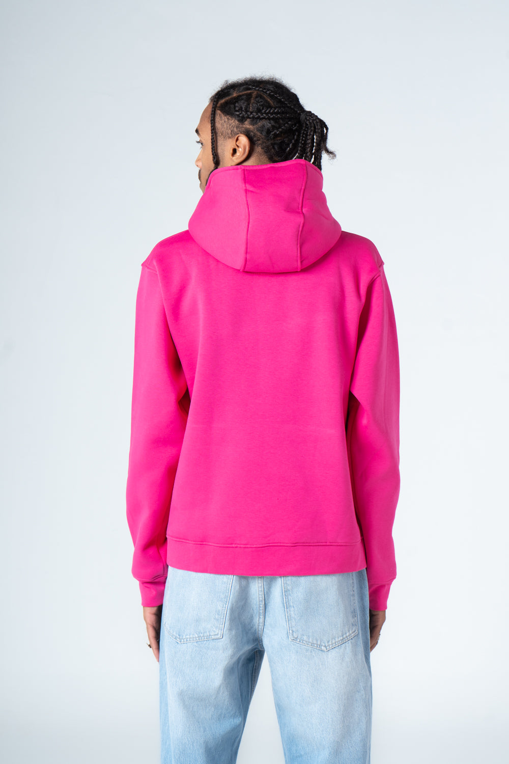 Hot Pink Durable Plain Hoodie