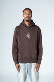 Brown Arabic Quote Print Hoodie