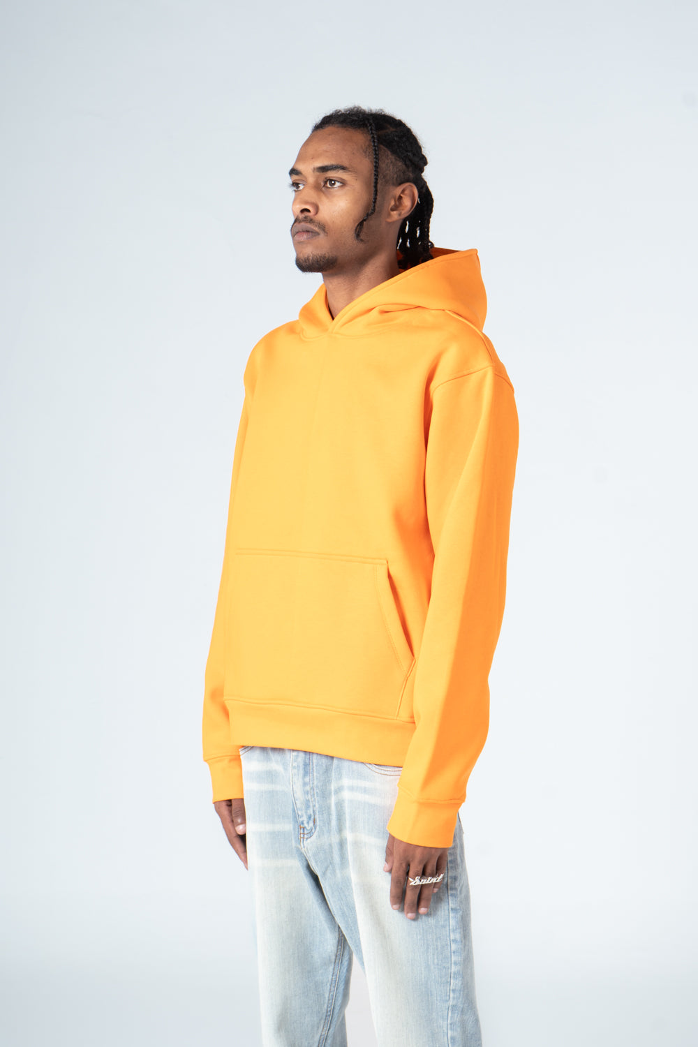 Orange Durable Plain Hoodie