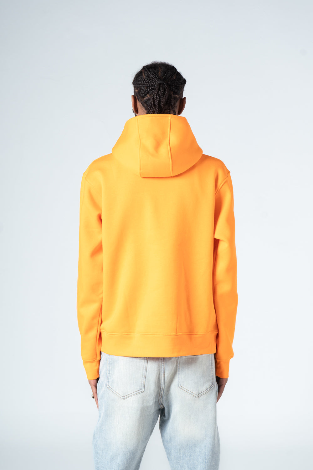 Orange Durable Plain Hoodie