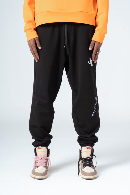 Black Side Embroidery Sweatpants