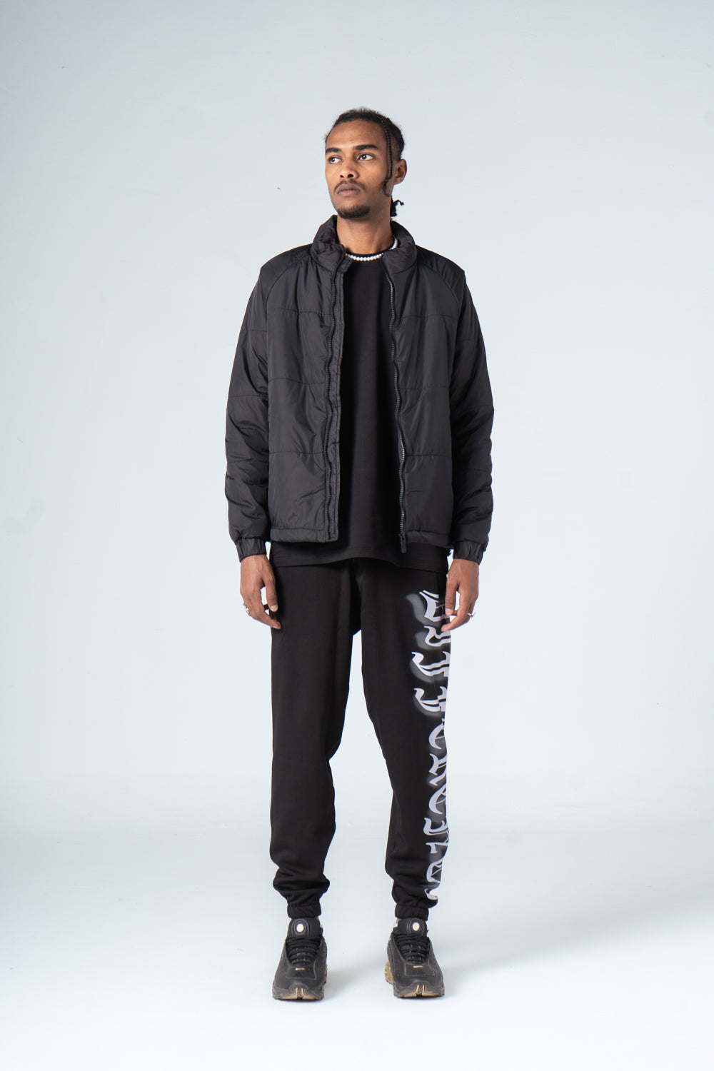 Black Side Printed Sweatpants