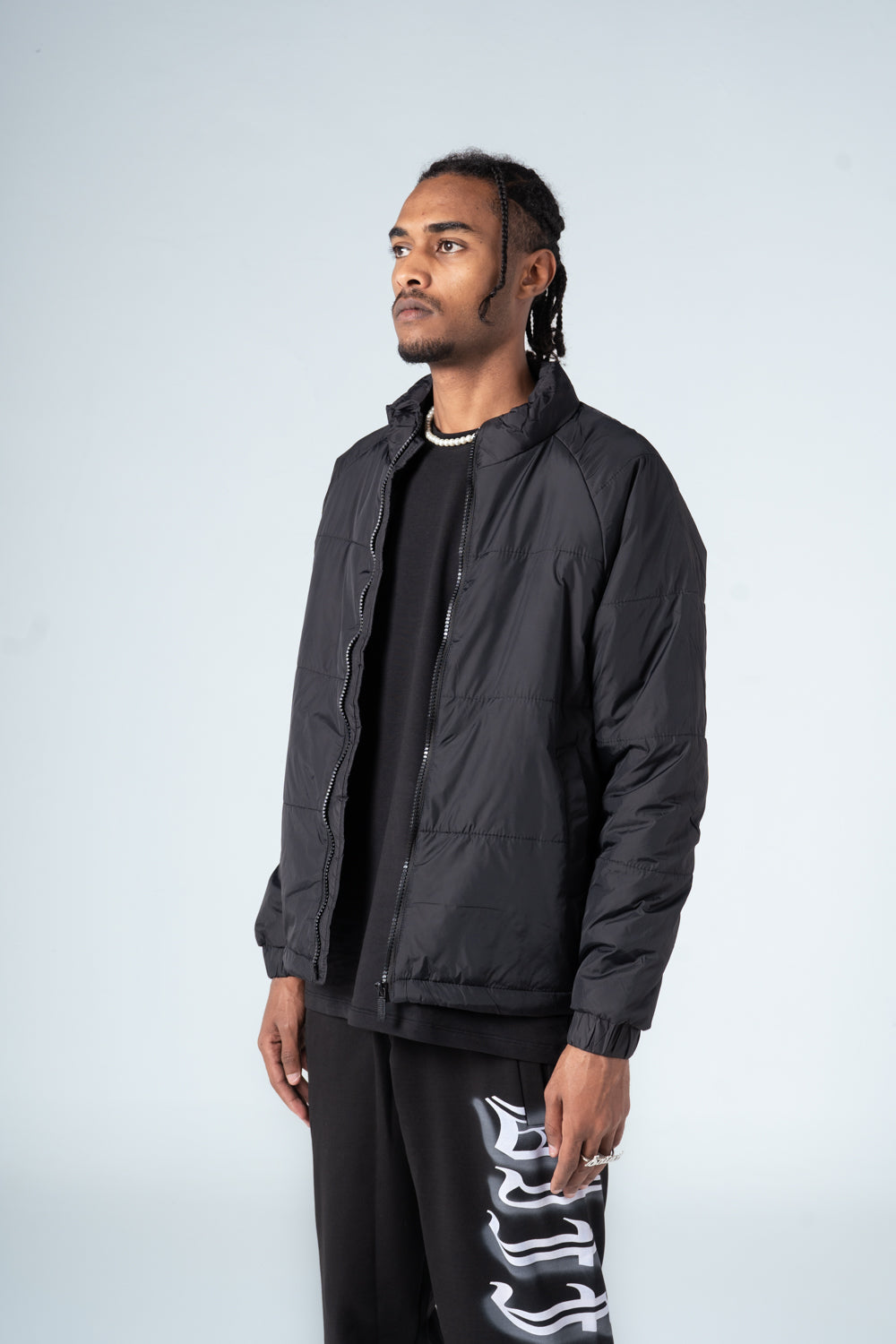 Black High Neck Puffer Jacket