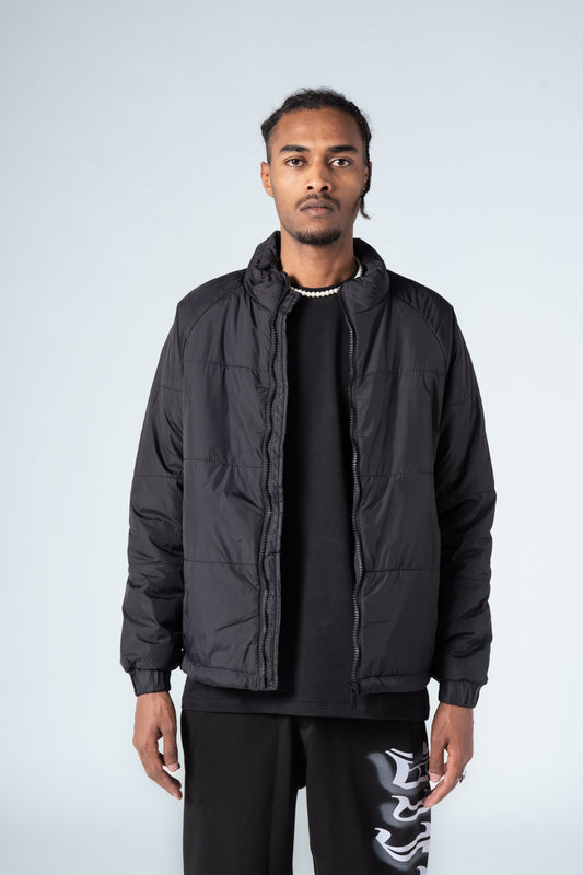 Black High Neck Puffer Jacket