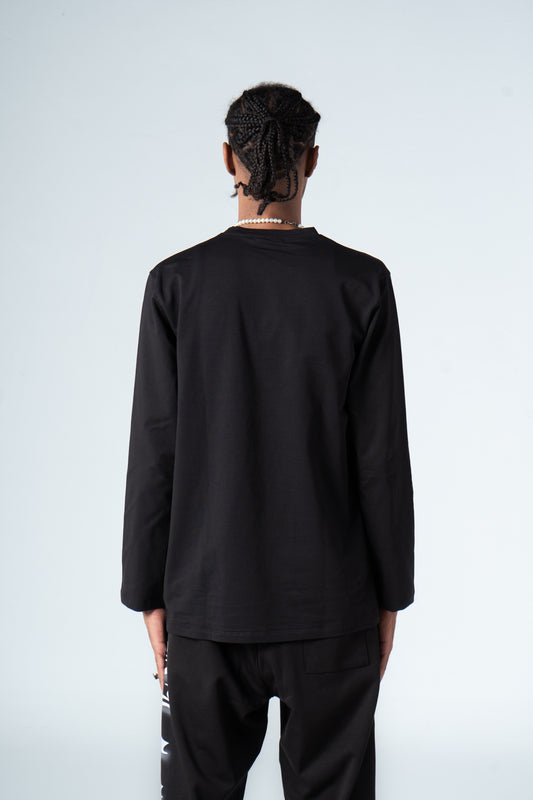 Black Solid Cotton Basic T-shirt