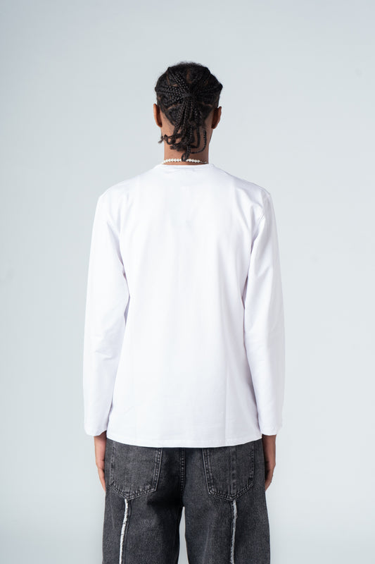 White Long Sleeve Basic T-shirt