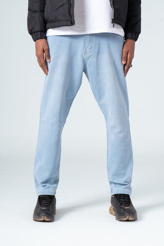 Sky Blue Fashionable Slim Fit Jeans