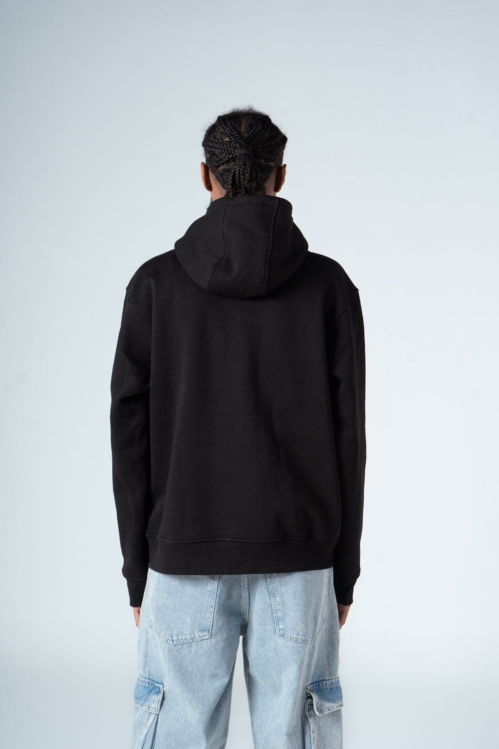 Black Durable Plain Hoodie