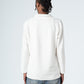 White Quarter Zip Ribbed Sweater