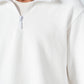 White Quarter Zip Ribbed Sweater