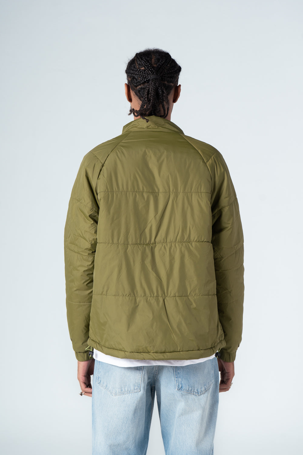 Olive High Neck Puffer Jacket