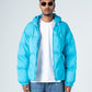 Sky Blue Waterproof Hooded Puffer Jacket