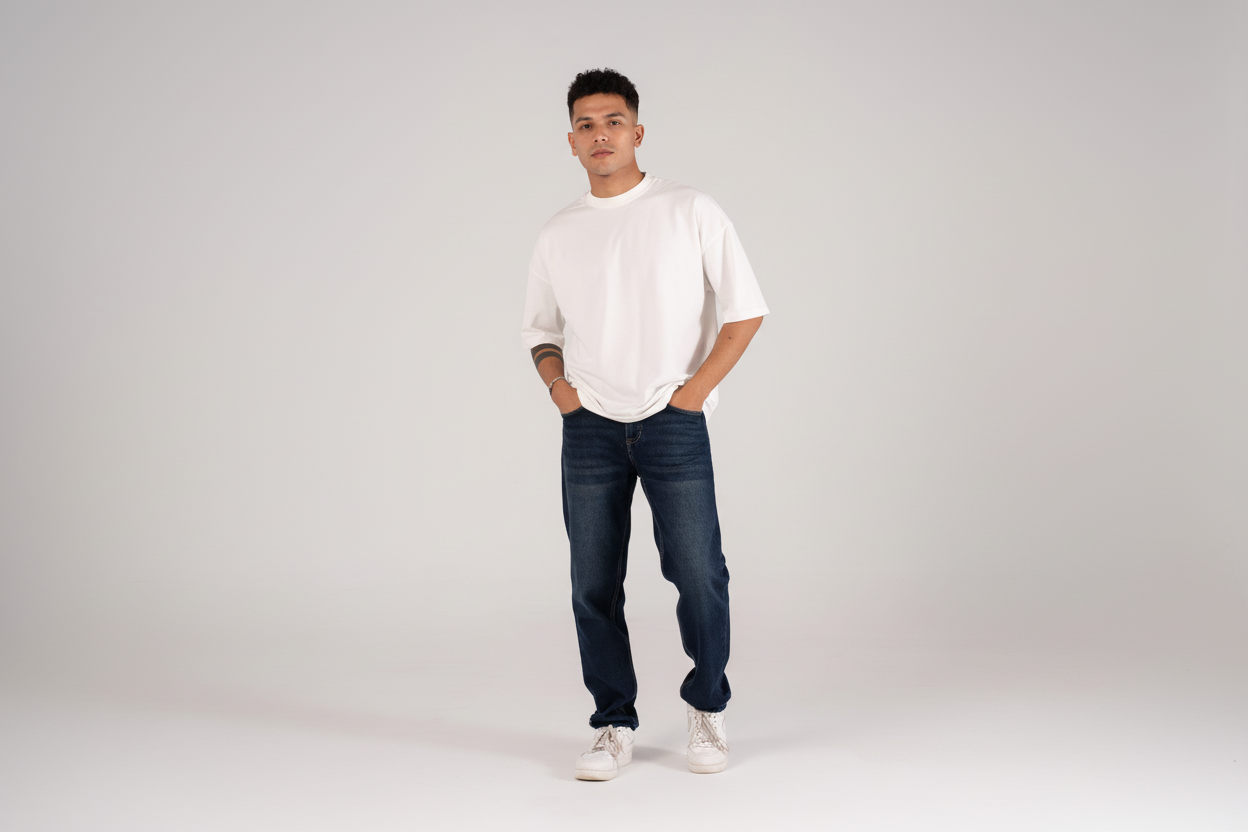 Dark Blue Straight leg Pants