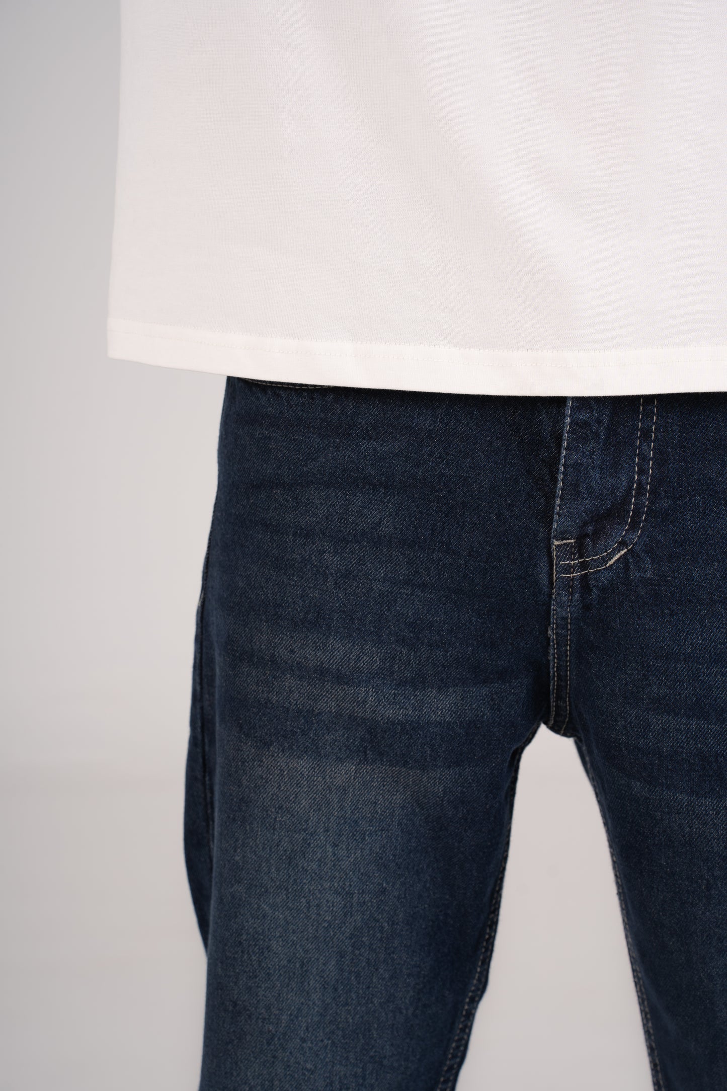 Dark Blue Straight leg Pants - بنطلون جينز برجل مستقيمة