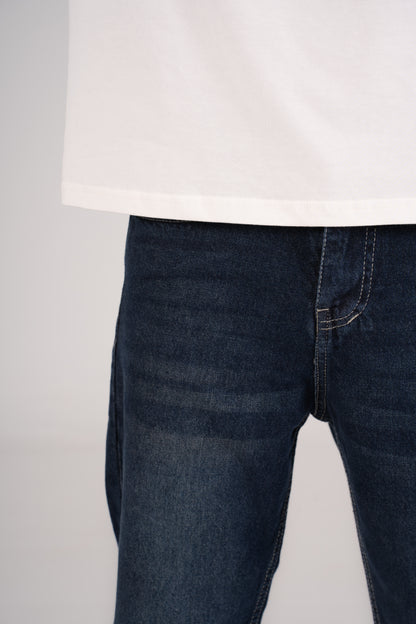 Dark Blue Straight leg Pants - بنطلون جينز برجل مستقيمة