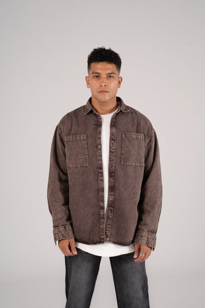 Front Pocket Denim Shirt - قميص جينز بجيب امامي