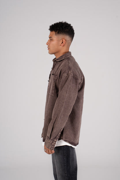 Front Pocket Denim Shirt - قميص جينز بجيب امامي