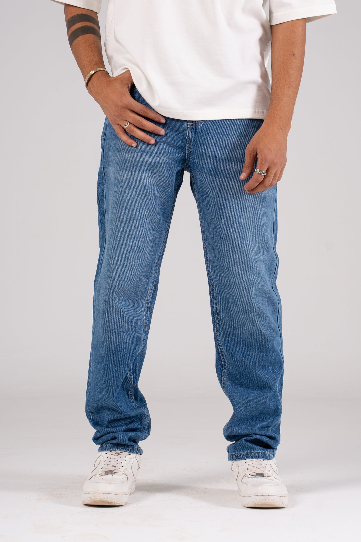 Sky Blue Straight leg Pants -  بنطلون جينز برجل مستقيمة