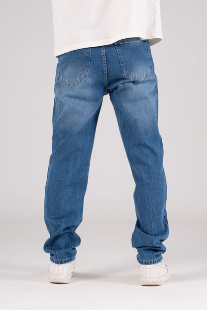 Sky Blue Straight leg Pants -  بنطلون جينز برجل مستقيمة