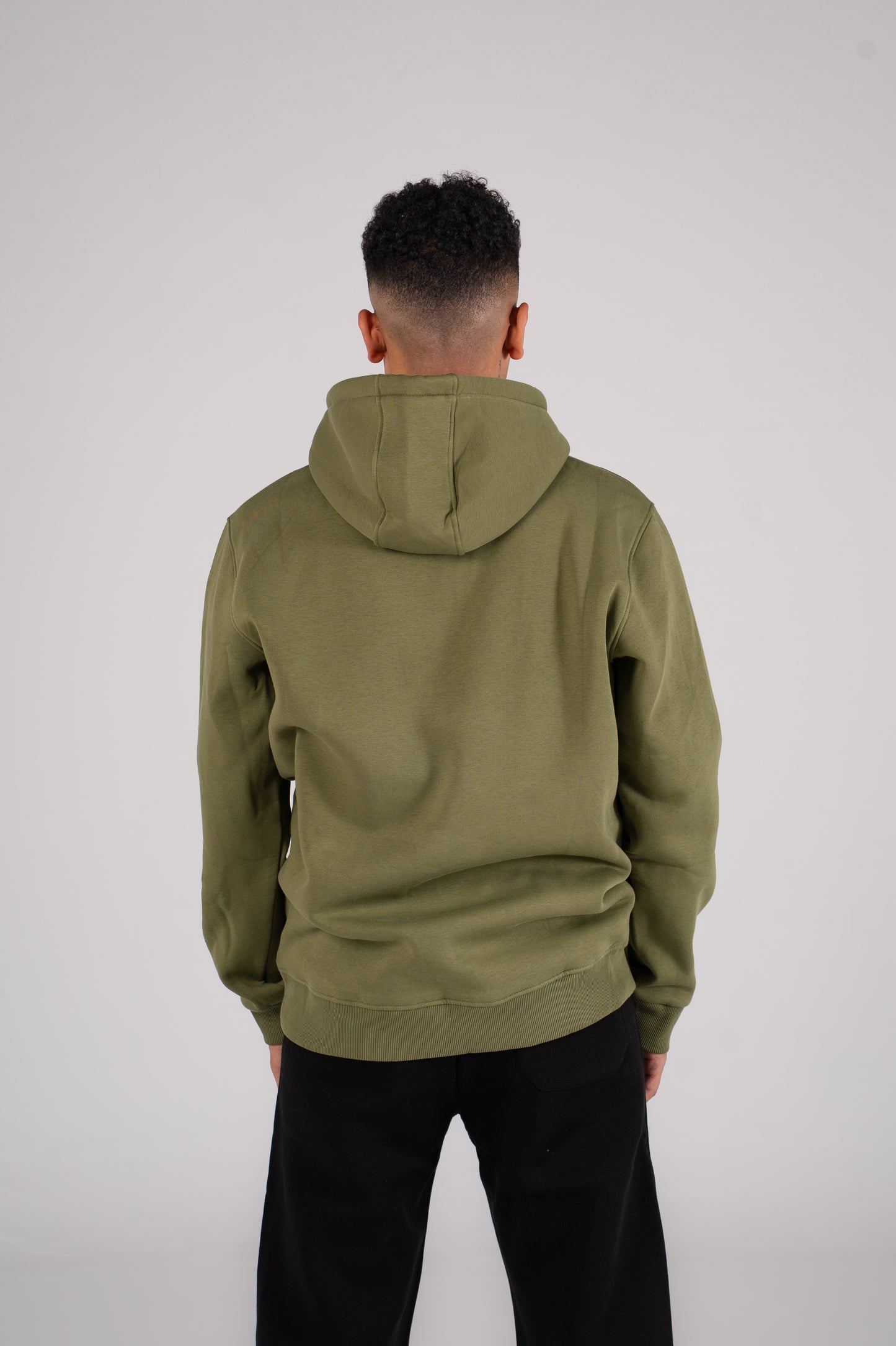 Olive Plain Melton Hoodie -  هودي ميلتون سادة
