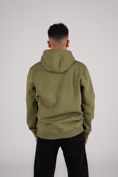 Olive Plain Melton Hoodie -  هودي ميلتون سادة