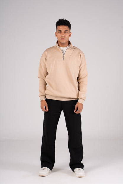 Zipper Melton Sweatshirt سويت شيرت مبطن ميلتون ربع سوسته
