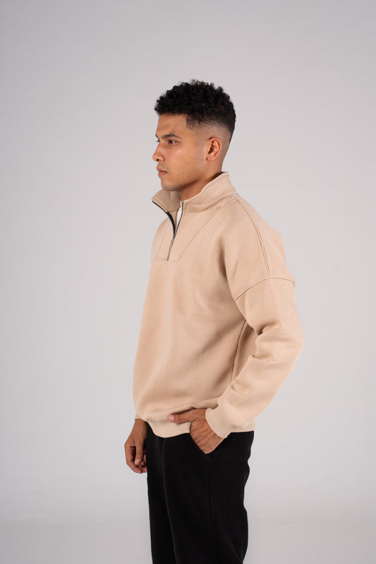 Zipper Melton Sweatshirt سويت شيرت مبطن ميلتون ربع سوسته